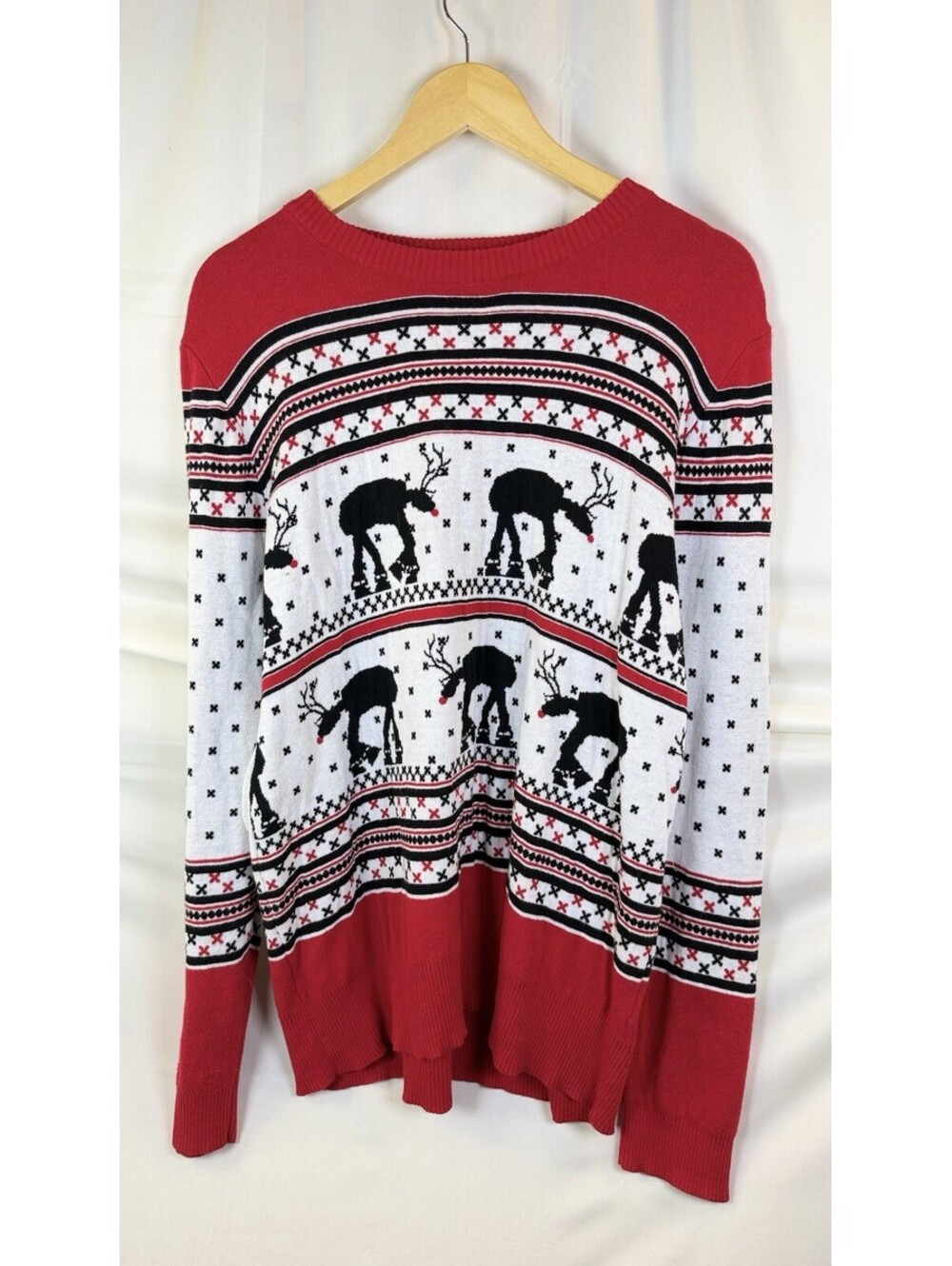 Star Wars AT-AT Reindeer Ugly Christmas Sweater Fun Halloween Holiday Sweater XL